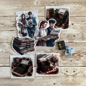 Divine Rivals inspired handmade bundle – “Dear Iris” - 6 stickers and 2 miniature books – Letters of Enchantment book series