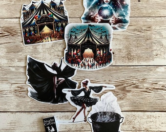 Night Circus inspired stickers and miniature book bundle – “Le Cirque des Rêves”