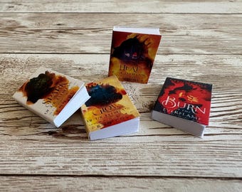The Kindred’s Curse Saga inspired handmade miniature books, set of 4 – “Realms of Emarion”