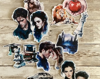 Twilight Saga inspired character stickers, set of 16 – “The Lion in Love” (Bella and Edward)