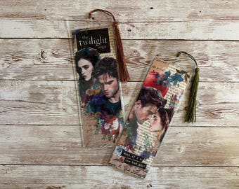 Twilight inspired handmade bookmarks, set of 2 – “Once upon a time in Forks ”