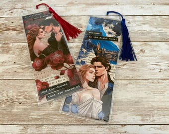 ACOTAR inspired handmade bookmarks, set of 2 – “Welcome to the Night Court”