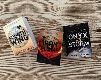 Fourth Wing inspired handmade miniature books, set of 3 (The Empyrean) – “Lightning Wielder”