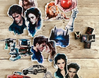 Twilight Saga inspired handmade bundle - miniature books and vinyl stickers