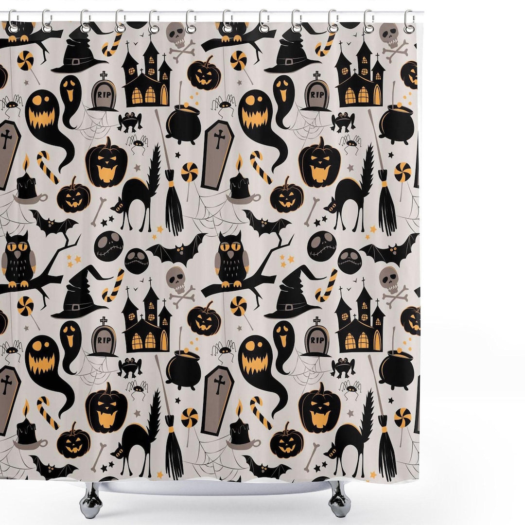 Vintage Halloween Shower Curtainnull