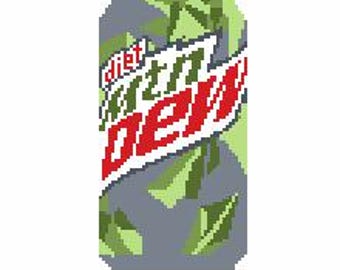 Mountain Dew Can Digital Needlepoint Chart