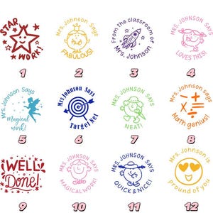 Custom Teacher Stamps, Best Review Teacher Stamp, Personalized Name Teacher Stamp, Homework Grading Stamp, Teacher Gift, Back to School Gift
