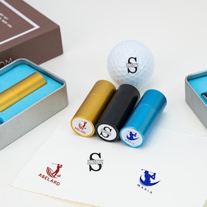 Custom Golf Ball Stamp Box, Personalized Golf Stamps, Gift for Golfer, Golf Ball Marker, Golf Accessories, Gifts For Men, Father&#39;s Day Gift