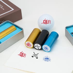 Custom Golf Ball Stamp Box, Personalized Golf Stamps, Gift for Golfer, Golf Ball Marker, Golf Accessories, Gifts For Men, Father&#39;s Day Gift