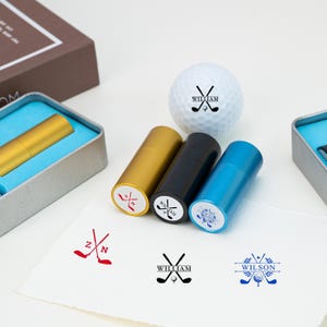 Custom Golf Ball Stamp Box, Personalized Golf Stamps, Gift for Golfer, Golf Ball Marker, Golf Accessories, Gifts For Men, Fathers Day Gift
