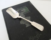 Antique Pure Coin Sugar Shovel Spoon by N. Matson Silversmith, Chicago circa 1840-1887 Rare Engraved Monogram quot LMF quot American Coin Silver