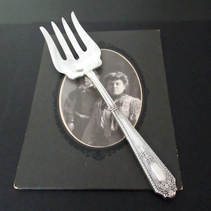 Antique Sterling Handle Serving Fork, Vintage Art Deco Sterling Silver Cutlery, Serving Flatware Silverware