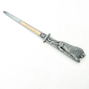 Vintage Lions Club Letter Opener, Figural Big Cat Paper Knife Bill Slicer, Chaffee Lions