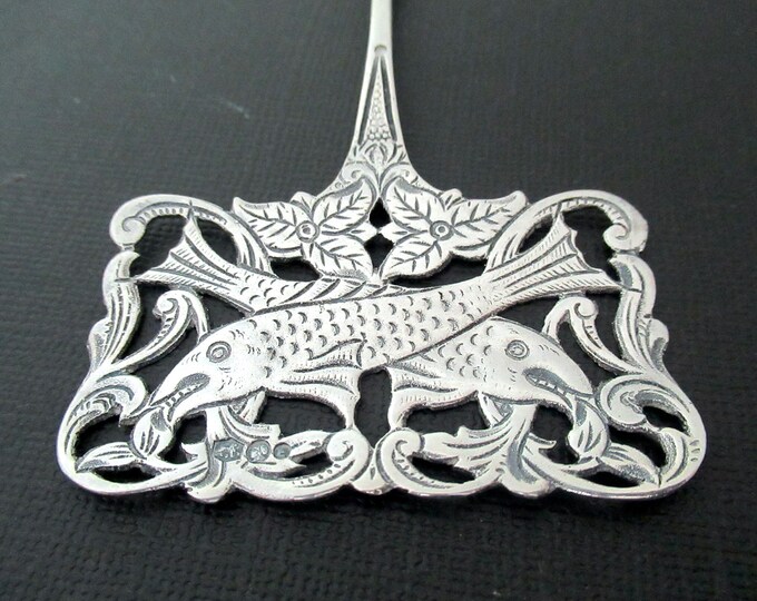 Antique Dutch Fish Server, Gebr Niekerk 833 Silver Herring or Sardine