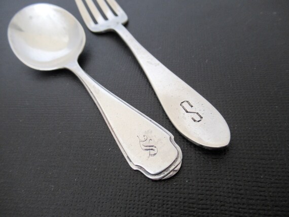 sterling silver baby spoon and fork