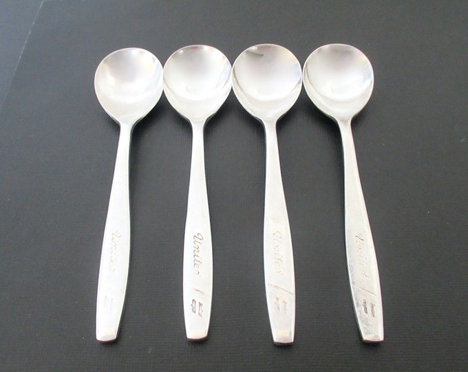 Vintage United Airlines Soup Spoons by International Silver