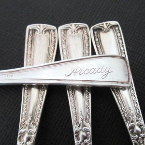 The Arcady Hotel Demitasse Spoons, Silverplate by Albert Pick, Antique Historic Hotel Flatware Silverware, Coffee Spoons, Set of 4