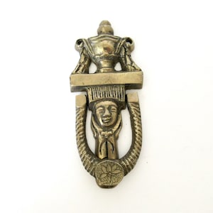 Vintage Brass Face Door Knocker: Architectural Salvage