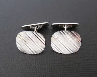 Art Deco 830 Silver Cufflinks, Ottar Hval Norway Cufflinks, Men's Vintage Cuff Links, Modernist Sterling Norwegian Scandinavian Silver