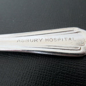 Asbury Hospital Silverplate Teapoon, Hospitality Restaurant Advertising Silver Spoon by Victor Silver CO
