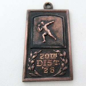 1926 Sports Medal Pendant: Track and Field Award by Josten Owatonna
