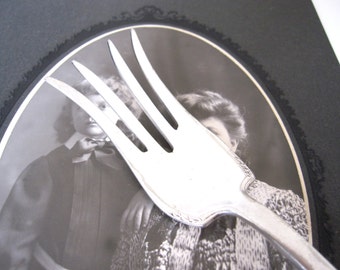 Antique Chipped Beef Fork, Carolina 1914 by Holmes Edwards Silverplate