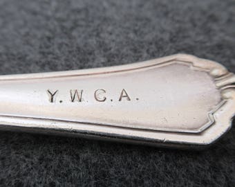 Vintage Y.W.C.A. Hotel Silver Spoon Silverplate, Antique Hotel Silver YWCA Teaspoon by International Silver Co