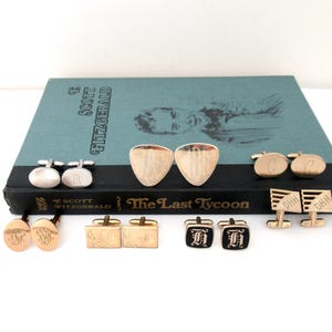 Vintage Monogrammed Initial Cufflinks, Priced per Pair, Wedding Groom Attire, Groomsmen Gift, Vintage Mens Jewelry