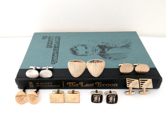 Vintage Monogrammed Initial Cufflinks, Priced per… - image 1