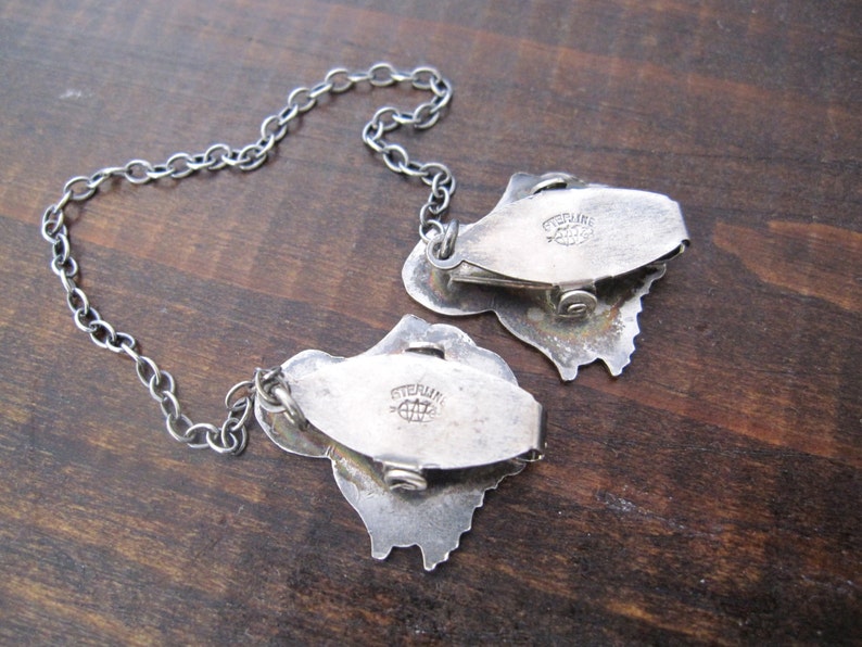 Sterling Silver Stork Baby Bib Clips by ster Sterling Etsy