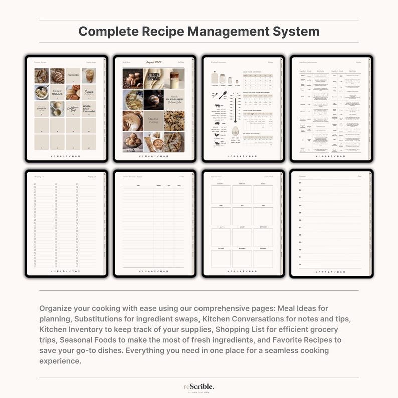 Helpful bonus page in the digital cookbook recipe template, like kitchen conversions. A useful cooking resource & recipe journal extra. Enhance your cooking & food prep. Perfect addition for your GoodNotes/Notability recipe book maker experience.