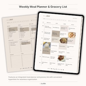 See the Digital Recipe Book & Meal Planner template in action on a tablet. Simplify healthy eating, meal planning & food prep. A great cooking apps alternative for GoodNotes/Notability users. Plan meal ideas & make healthy meal prep easy & efficient.