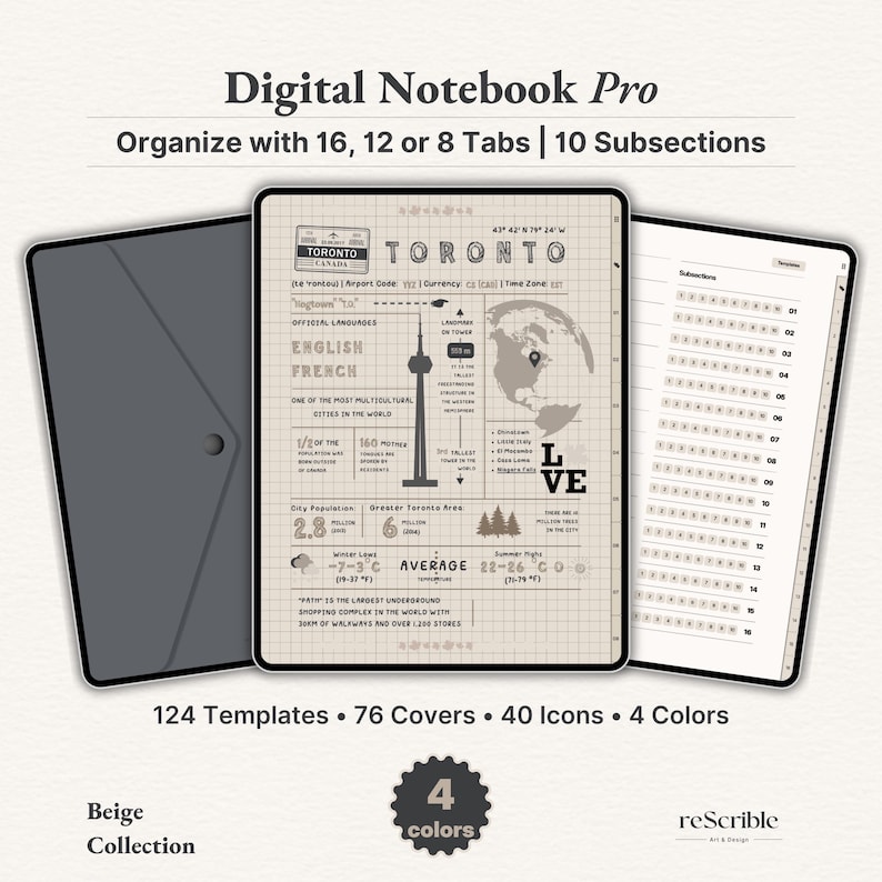 "Digital Notebook Pro with 124 templates, 76 covers, 40 icons, and 4 color themes – organize with 16, 12, or 8 tabs."

Goodnotes Planner, Digital Planner, Notability Planner, Digital Notebook, Digital Stickers, Hyperlinked Tabs, Bullet Journal, Notetaking Template, Cornell Notes, Notes Template, Notebook with Tabs, iPad Notebook, Goodnotes Template