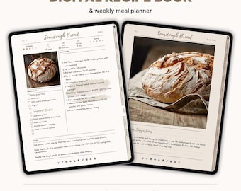 Digital Cookbook Template, Meal Planner & Grocery List (GoodNotes, Notability)