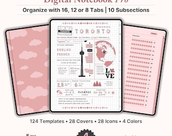 Cuaderno digital con hipervínculos para GoodNotes, Notability y Noteshelf (descarga digital)