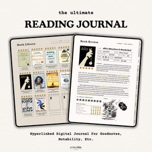 Digital Reading Journal for iPad | Hyperlinked PDF Book Tracker (GoodNotes, Notability)