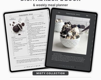 Digital Cookbook Template, Meal Planner, Recipe Organizer (Digital Download)