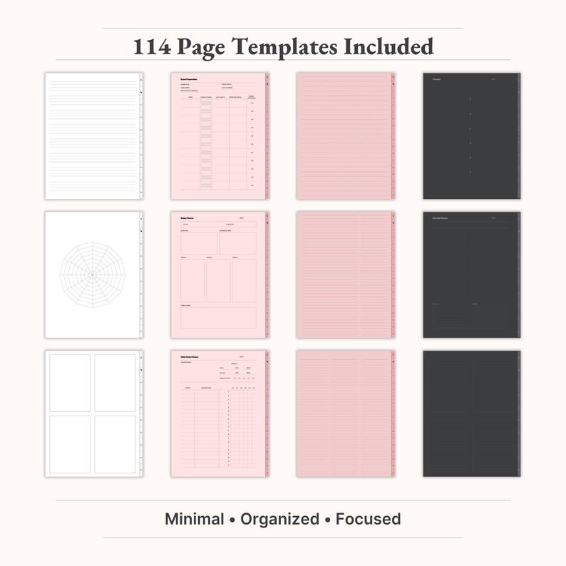 114 Templates in 4 Colors "Digital notebook templates in 4 paper colors – versatile layouts for school, work, and personal use." goodnotes notebook, notability notebook, hyperlinked notebook, student notebook, ipad notebook, project planner, notes template, digital note paper, digital journal, minimalist notebook, notebook with tabs, lecture notes, digital planner