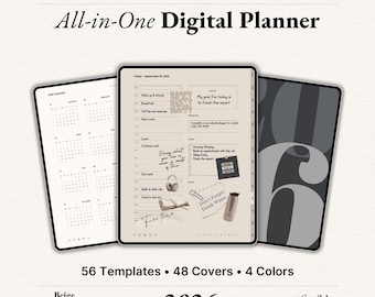 2026 Digital Planner – GoodNotes iPad Template, Beige Collection (PDF)