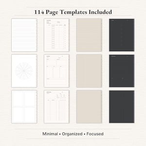 "Minimal and organized digital notebook templates – 114 page layouts to keep you focused and productive."

digital notebooks, digital notes, goodnotes notebook, goodnotes templates, ipad notebook, notability notebook, notebook with tabs, notes template, student notebook, study notebook, notebook, digital note book, digital notebook
