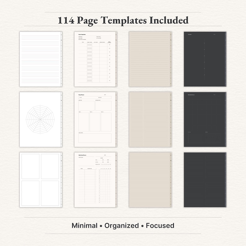 "Minimal and organized digital notebook templates – 114 page layouts to keep you focused and productive."

digital notebooks, digital notes, goodnotes notebook, goodnotes templates, ipad notebook, notability notebook, notebook with tabs, notes template, student notebook, study notebook, notebook, digital note book, digital notebook