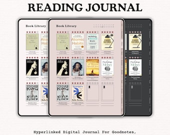 Rose Reading Journal for iPad | Hyperlinked PDF Book Tracker (Digital Download)