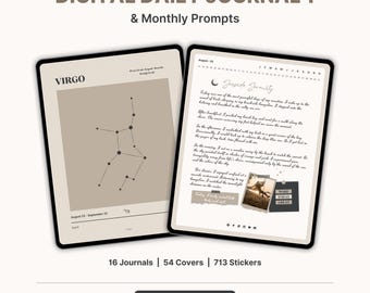 Diario digital: Seguimiento del estado de ánimo, tablero de visión (Plantilla Goodnotes/Notability)