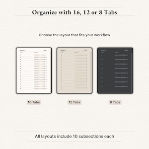 "Digital notebook organization with 16, 12, or 8 tab options – fully hyperlinked layouts for efficient planning."

digital notebook, notebook template, notebook pdf, goodnotes template, daily digital notes, weekly digital notes, monthly digital note, student digital note, cornell digital note, ruled digital notes, graph digital notes, dotted digital notes, digital notes covers