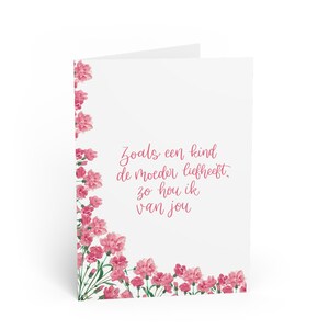 Tarjetas de felicitación, papelería hecha a mano para mujer, tarjetas personalizadas, tarjeta de agradecimiento floral, "Como una madre para mí", tarjeta holandesa.