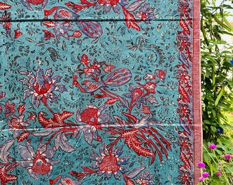 Handprinted Batik Cotton Fabric: Indonesian Floral Sarong, Lungi (2.6 yd)