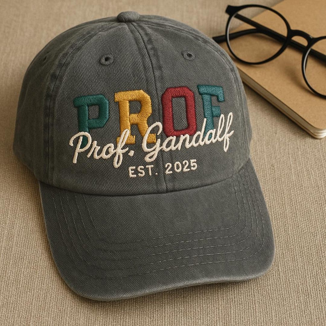 Professor Cap Prof. Embroidered Dad Cap, Personalized Professor Gandalf Hat, Custom ...