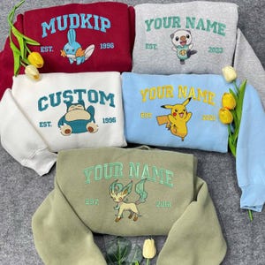 Anime Embroidered Sweatshirt, Embroidered Anime Shirt, Anime Hoodie, Japanese Anime Crewneck, Anime Gift for Him