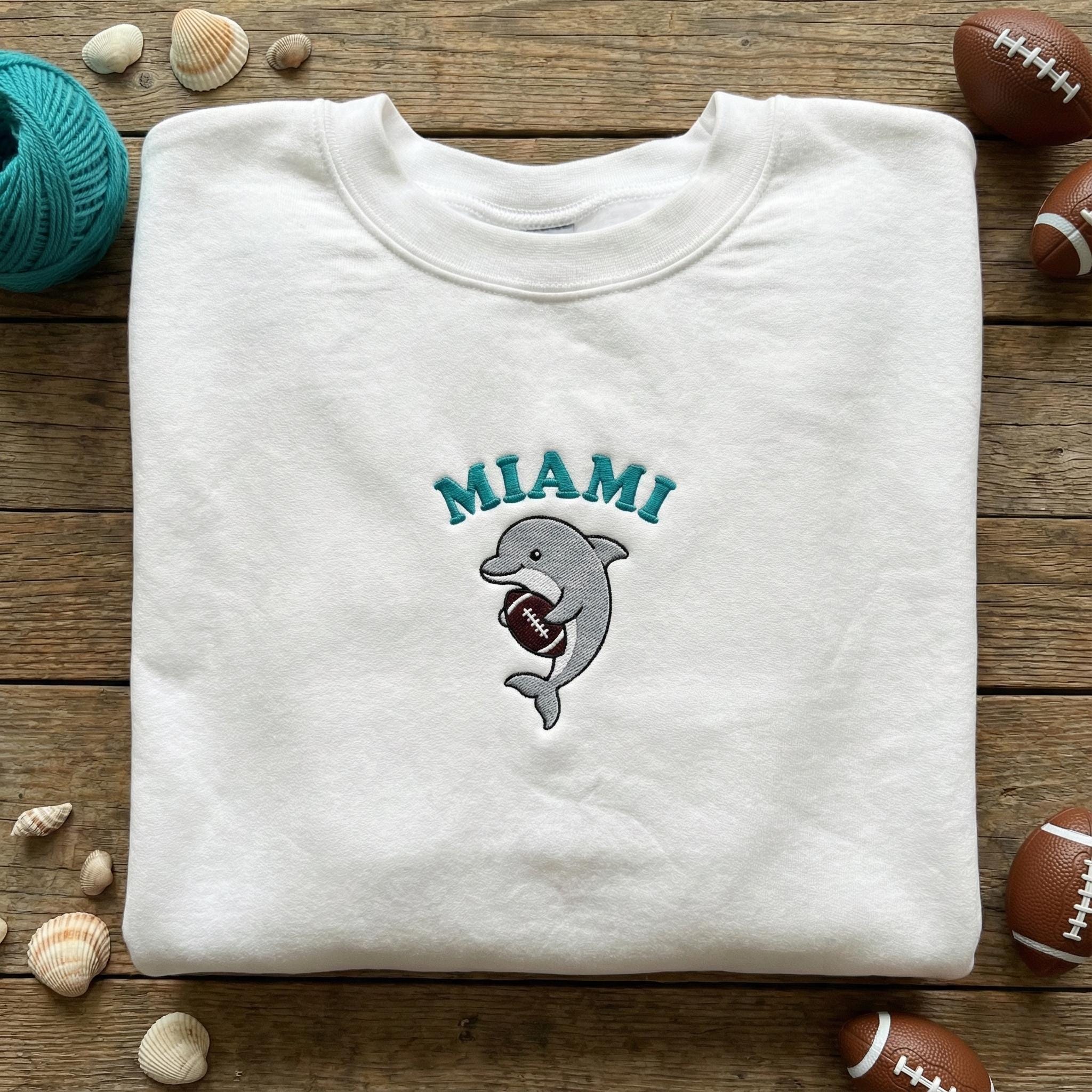 Sweat Vintage Miami Dolphins – Logo Athletic – Taille M – Homme