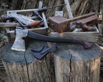 Hand-Forged Carpenter Finnish Axe |  Camping Axe | Logging Hatchet | Forest Axe | Finnish Axe | Wood carving tool | Gift for Him |Custom Axe